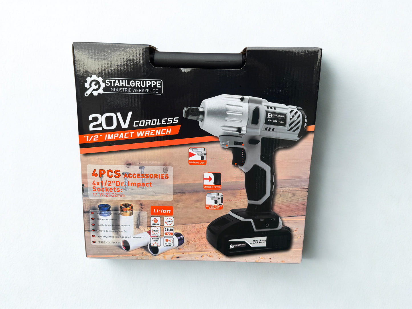 Stahlgruppe Slagmoersleutel 20V – 330 Nm | Inclusief 2 Accu’s en Koffer