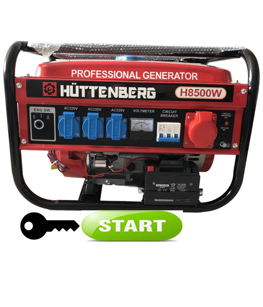Huttenberg H8500W electrische start aggregaat - 230v - 380v