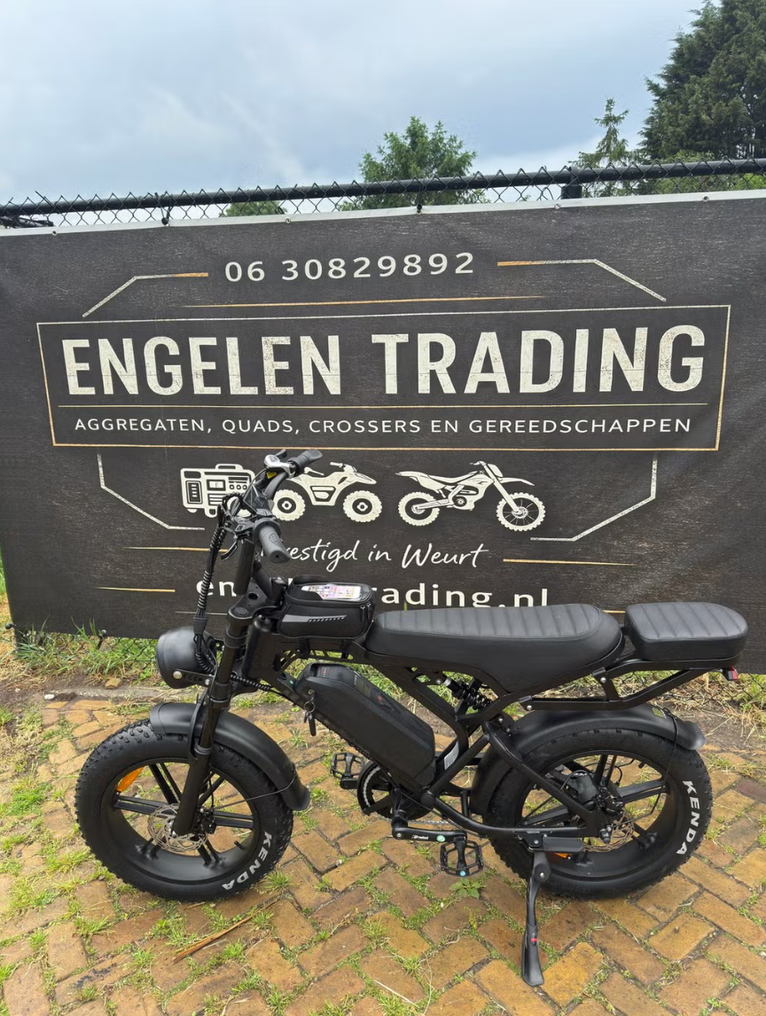 Fatbike V20 Pro special edition gashandel, alarm, achterzitje, voorrekje