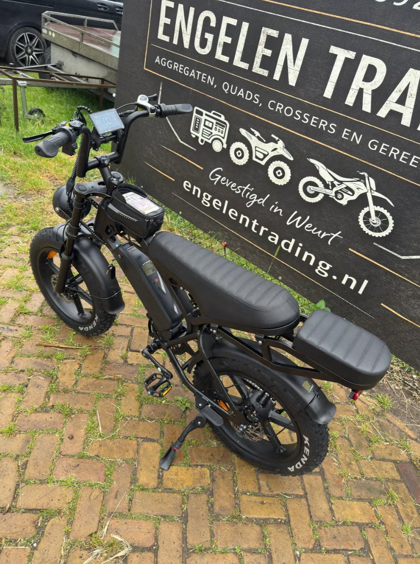 Fatbike V20 Pro special edition gashandel, alarm, achterzitje, voorrekje